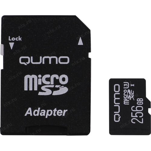 Карта памяти Micro SD Qumo 256GB Class10 90MB/s (QM256) + SD adapter