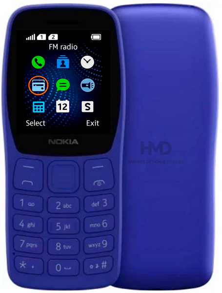 Телефон Nokia HMD 105 (2025) TA-1459 Blue (Синий)