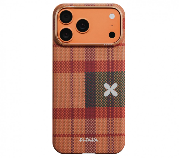 Накладка кевлар Pitaka Ultra-Slim Case для Apple iPhone 17 Pro Max Cloud Dusk (Оранжево-Красный)