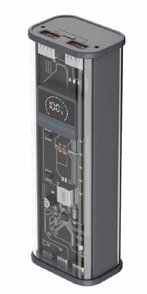 Внешний аккумулятор Deppa NRG Turbo Crystal 30000mAh USB-A/Type-C/Micro-USB Серый (33660)