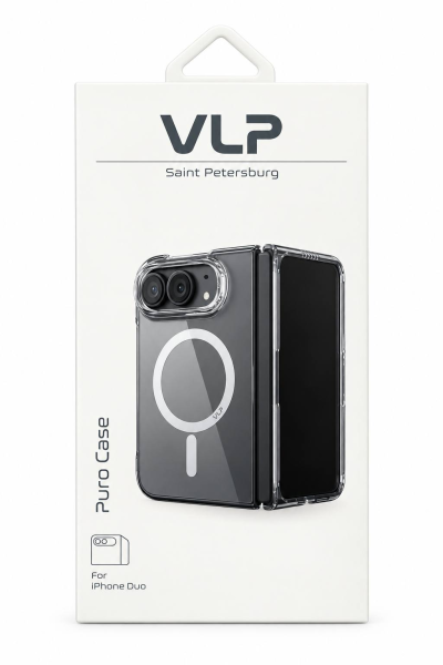Накладка силикон VLP Puro Case with MagSafe для Apple iPhone Duo Прозрачный