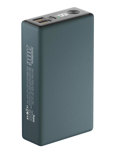 Внешний аккумулятор Olmio QX-20 20000mAh 22.5W PD Темно-зеленый