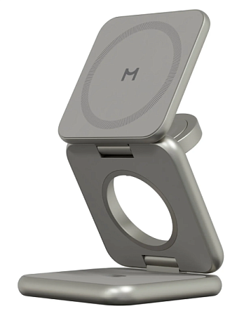Беспроводная зарядная станция 3 в 1 Magssory Fold Pro Titanium (Титан)