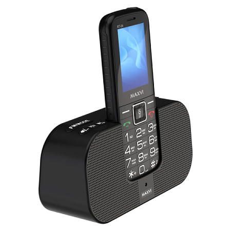 Телефон MAXVI RT-04 с док-станцией Black (Черный)