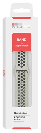 Ремешок INTERSTEP для Apple Watch 42/44/45/49mm Жемчужно-черный