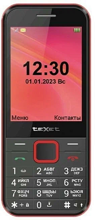 Телефон Texet TM-302 Dual Sim Black-Red (Черный)