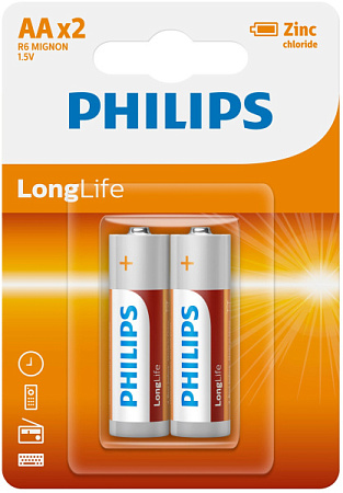 Батарейки Philips Zinc Chloride AA (2шт) Батарейки Philips Zinc Chloride AA (2шт)