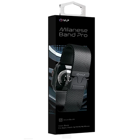 Ремешок VLP Milanese Band Pro для Apple Watch 42/44/45/46/49mm Черный