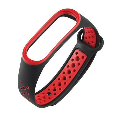 Ремешок силиконовый RedLine для Xiaomi Mi Band 6 Black/Red