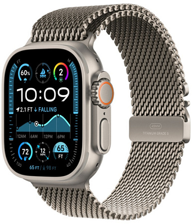 Часы Apple Watch Ultra 2 GPS + Cellular 49mm Natural Titanium Case/With Natural Milanese Loop L