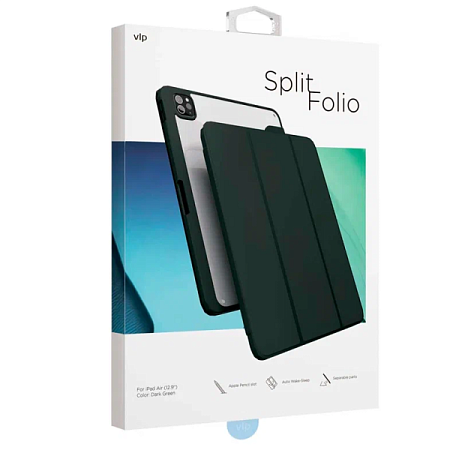 Чехол-книжка VLP Split Folio для планшета Apple iPad Air M2/M3 13" (2024/25) Темно-Зеленый