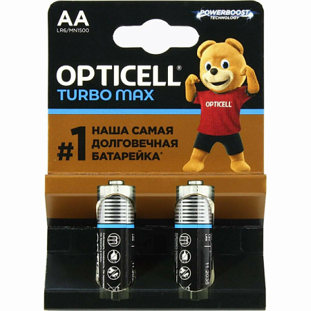 Набор батареек Opticell Turbo Max MN1500 AA (2шт) Набор батареек Opticell Turbo Max MN1500 AA (2шт)