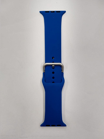 Ремешок силиконовый с металлической застежкой для Apple Watch 42/44/45/49mm Синий Ремешок силиконовый с металлической застежкой для Apple Watch 42/44/45/49mm Синий