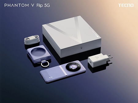 Смартфон Tecno Phantom V Flip 5G 8/256GB Iconic Black (Черный)