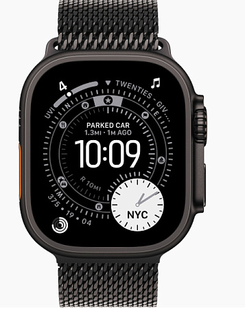 Часы Apple Watch Ultra 3 GPS + Cellular 49mm Black Titanium Case/Black Milanese Loop M Часы Apple Watch Ultra 3 GPS + Cellular 49mm Black Titanium Case/Black Milanese Loop M