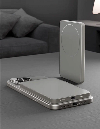 Внешний аккумулятор VLP Diamond Energy MagSafe Qi2 5000mAh Titanium Natural (Бежевый)