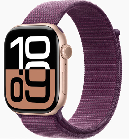 Часы Apple Watch Series 10 GPS 46mm Rose Gold Aluminum Case/Plum Sport Loop
