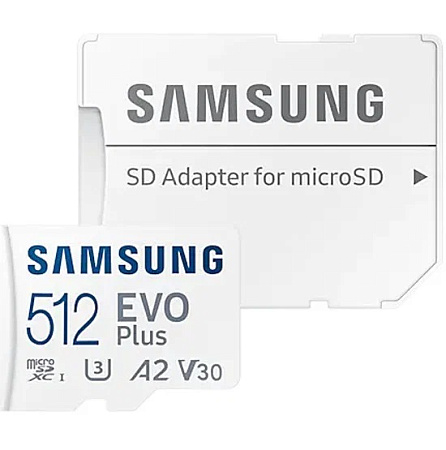 Карта памяти Micro SD Samsung EVO Plus 512GB 130MB/s (MB-MC512KA) + SD adapter