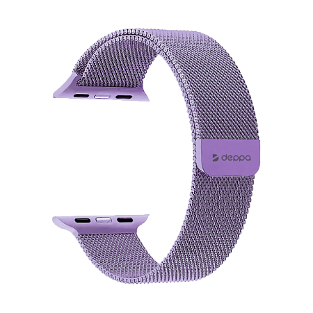 Ремешок Deppa Band Mesh для Apple Watch 42/44/45/49mm, нержавеющая сталь, лавандовый (арт.47148)
