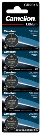 Батарейка Camelion CR2016-BP5 (5шт)