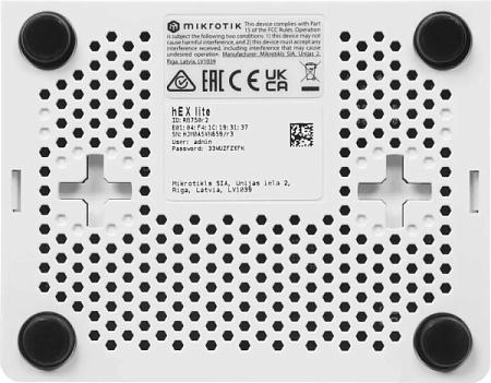 Маршрутизатор MikroTik hEX lite (RB750r2) Белый