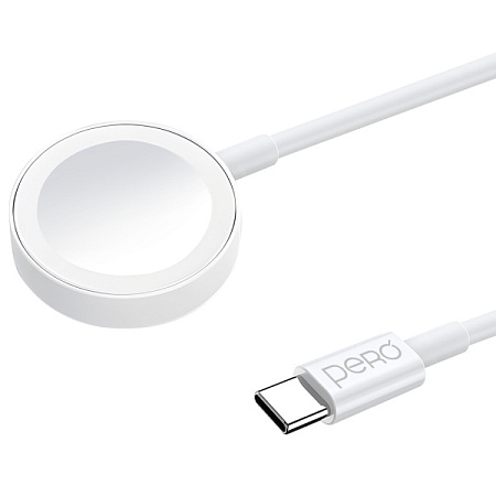 Беспроводное зарядное устройство для Apple Watch PERO TC19 c кабелем Type-C White
