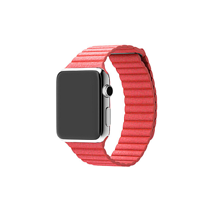 Ремешок из экокожи для Apple Watch 42/44/45/49mm (Красный)