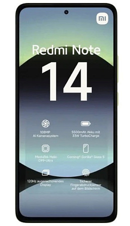 Смартфон REDMI Note 14 4G 8/128GB Lime Green (Зеленый)