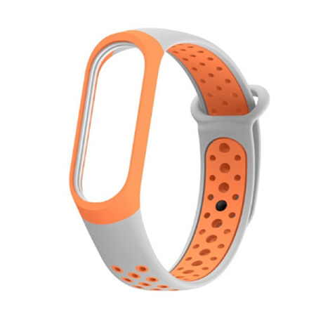 Ремешок силиконовый RedLine для Xiaomi Mi Band 6 Gray-Orange