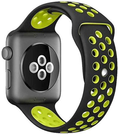 Ремешок DF для Apple Watch 38/40/41mm iSportBand-02 Черно-Зеленый Ремешок DF для Apple Watch 38/40/41mm iSportBand-02 Черно-Зеленый