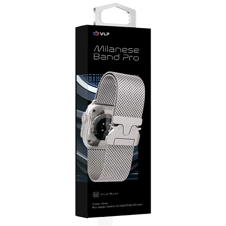 Ремешок VLP Milanese Band Pro для Apple Watch 42/44/45/46/49mm Серый Ремешок VLP Milanese Band Pro для Apple Watch 42/44/45/46/49mm Серый