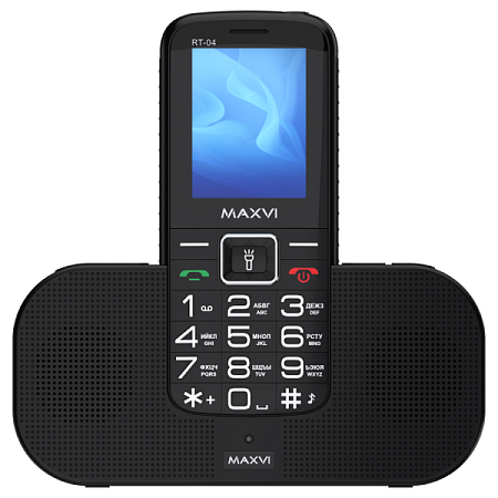 Телефон MAXVI RT-04 с док-станцией Black (Черный)