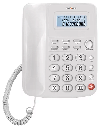 Проводной телефон Texet TX-250 White (Белый) Проводной телефон Texet TX-250 White (Белый)