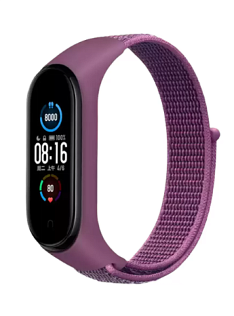 Ремешок нейлоновый RedLine для Xiaomi Mi Band 5/6 Lilac