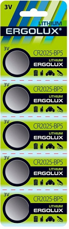 Батарейка Ergolux CR2025-BP5 (5шт)