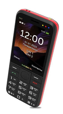 Телефон Texet TM-315 Dual Sim Black-Red (Черный-Красный)