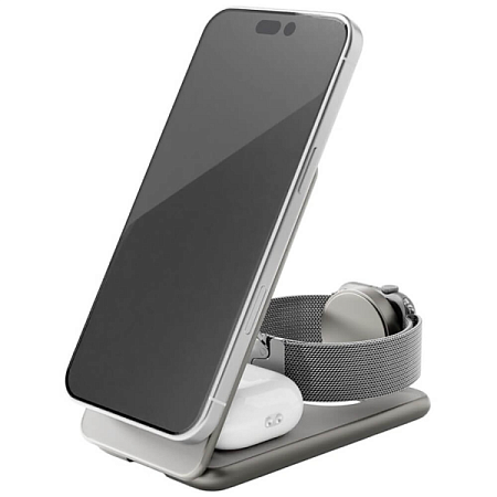 Беспроводная зарядная станция VLP Alum Power Pro MagSafe 3in1 для iPhone/AirPods/Watch Natural Titan Беспроводная зарядная станция VLP Alum Power Pro MagSafe 3in1 для iPhone/AirPods/Watch Natural Titan