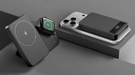 Внешний аккумулятор VLP Diamond Energy Pro MagSafe Qi2 5000mAh Titanium Black (Черный)
