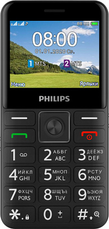 Телефон Philips Xenium E207 Black (Черный)