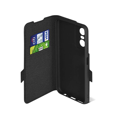 Чехол-книжка DF для Tecno Pop 6 Pro Black (боковая) Чехол-книжка DF для Tecno Pop 6 Pro Black (боковая)