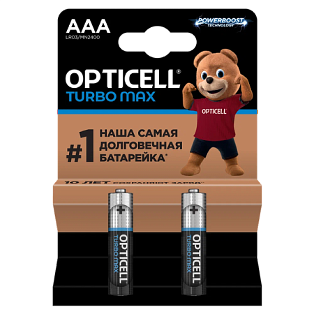 Набор батареек Opticell Turbo Max MN2400 AAA (2шт) Набор батареек Opticell Turbo Max MN2400 AAA (2шт)