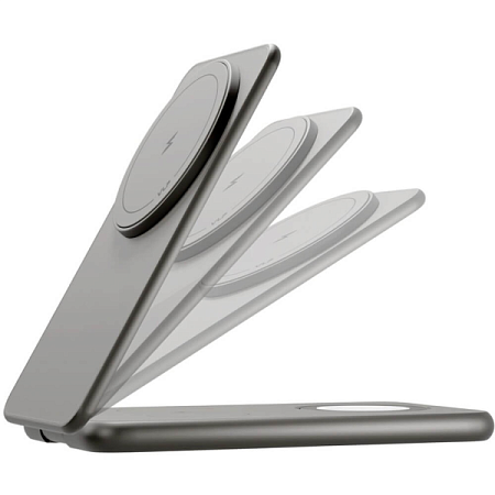 Беспроводная зарядная станция VLP Alum Power Pro MagSafe 3in1 для iPhone/AirPods/Watch Natural Titan Беспроводная зарядная станция VLP Alum Power Pro MagSafe 3in1 для iPhone/AirPods/Watch Natural Titan