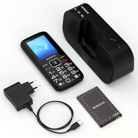 Телефон MAXVI RT-04 с док-станцией Black (Черный)