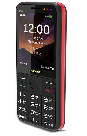 Телефон Texet TM-315 Dual Sim Black-Red (Черный-Красный)